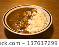 Delicious curry rice served in a bowl 137617299