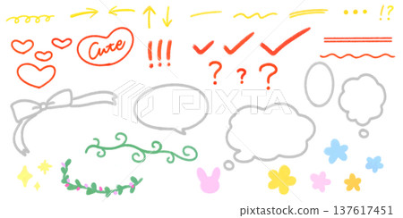 Handwritten speech bubble set Handwritten speech bubble set 137617451