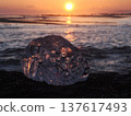 Sunset and Jewelry Ice at Orakumo Coast 137617493