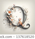 Flowers and kitty entangled in alphabet Q 137618520