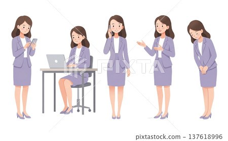 business woman pose set business woman pose set 137618996