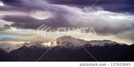 High atlas mountains in morocco under cloudy sky High atlas mountains in morocco under cloudy sky 137619045
