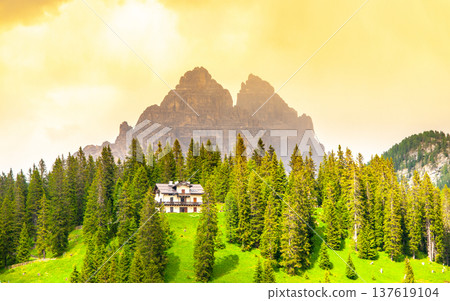 Tre Cime di Lavaredo Mountain. Dolomites, Italy. Tre Cime di Lavaredo Mountain. Dolomites, Italy. 137619104