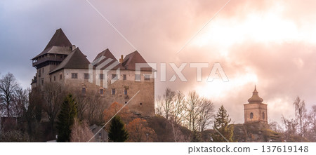 Lipnice nad Sazavou. Gothic style medieval castle, Czech Republic. Lipnice nad Sazavou. Gothic style medieval castle, Czech Republic. 137619148