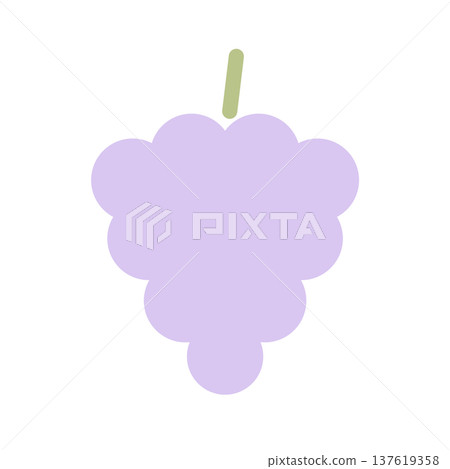 簡約葡萄圖示（紫色扁平風格） 137619358