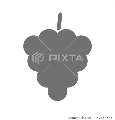 簡約葡萄輪廓圖示（單色） 137619363