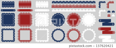 Elegant lace frames and ornaments set Elegant lace frames and ornaments set 137620421