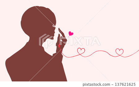 一個男人，身上繫著命運的紅線，背影 137621625