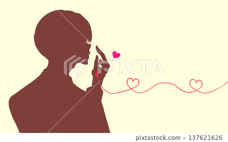 一個男人，身上繫著命運的紅線，背影 137621626