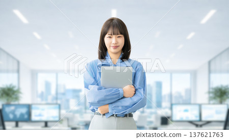 Young woman/business woman with a computer Young woman/business woman with a computer 137621763