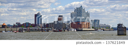 Panorama of the harbour city in Hamburg Panorama of the harbour city in Hamburg 137621849