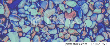 Natural vintage pebbles background in trendy rose color 137621975