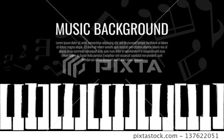 Music background with abstract distorted piano keys and music notes. Vector illustration Music background with abstract distorted piano keys and music notes. Vector illustration 137622051