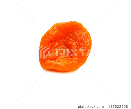 Dried apricot fruits isolated on white, Close-up. Dried apricot fruits isolated on white, Close-up. 137622508