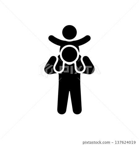 Child On Father Shoulders Icon 137624019