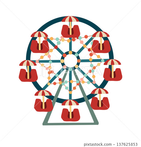 Vintage Ferris Wheel. Carnival Fair Ride Vintage Ferris Wheel. Carnival Fair Ride 137625853