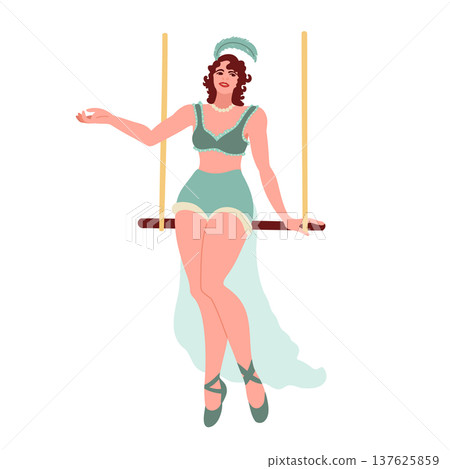 Vintage Circus Gymnast. Acrobat Performer Vintage Circus Gymnast. Acrobat Performer 137625859