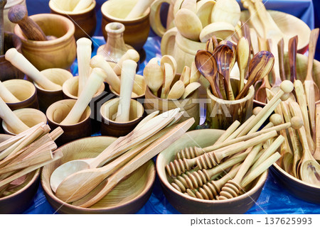 Wooden cooking utensils Wooden cooking utensils 137625993