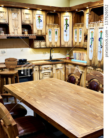 Natural wood kitchen furniture vintage 137626052