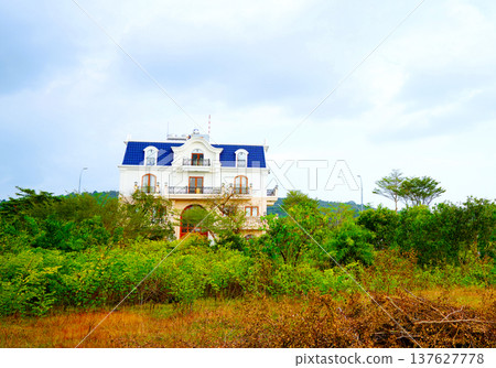 Traditional house in Vietnam among wealthy population. Villa in Asia. Large Suburb house in rural Traditional house in Vietnam among wealthy population. Villa in Asia. Large Suburb house in rural 137627778