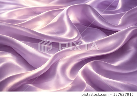 Luxurious Lavender Silk Fabric With Soft Flowing Folds 137627915
