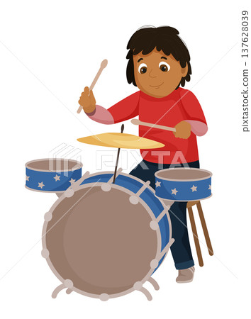 Boy Playing Drums 137628039