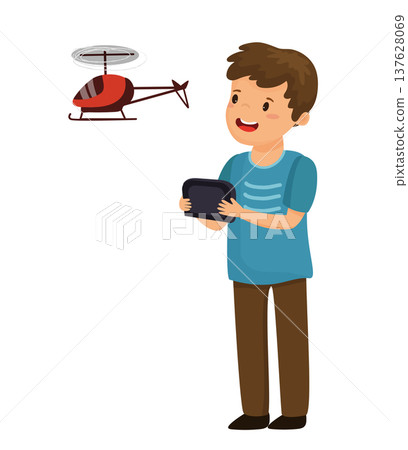 Boy with a Toy Helicopter 137628069