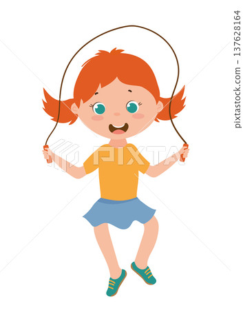 Girl Jumping Rope Girl Jumping Rope 137628164