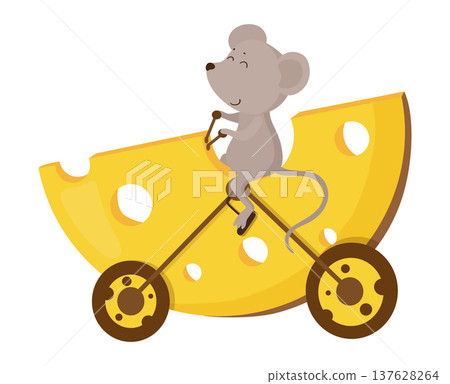 Mouse Rides Cheese Wedge Car 137628264
