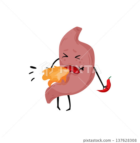 Angry Stomach Illustration 137628308