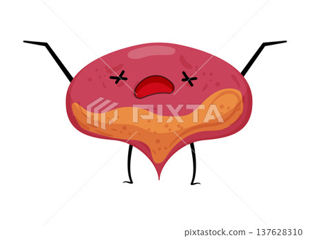 Exhausted Bladder Illustration 137628310