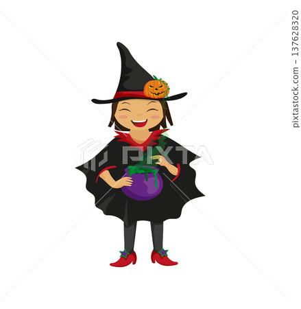 Cute Witch with Magic Cauldron Cute Witch with Magic Cauldron 137628320