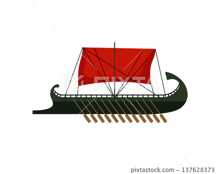 Ancient Warship Illustration 137628373