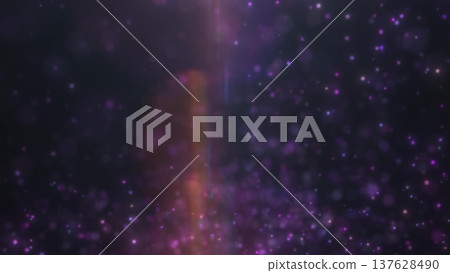 Cosmic background with sparkling purple particles and bokeh lights 137628490