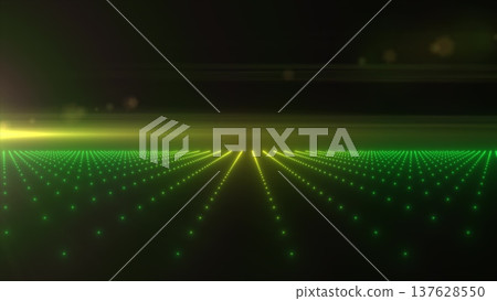 A futuristic green glowing digital grid landscape extending into the distance, symbolizing technology and innovation background, evoking retro sci-fi aesthetics, video in high quality 4k, motion A futuristic green glowing digital grid landscape extending into the distance, symbolizing technology and innovation background, evoking retro sci-fi aesthetics, video in high quality 4k, motion 137628550