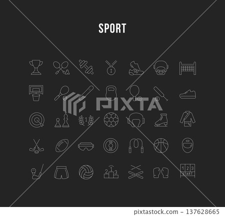 Set Vector Line Icons of Sport. Set Vector Line Icons of Sport. 137628665