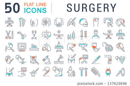 Set Vector Line Icons of Surgery. Set Vector Line Icons of Surgery. 137628696