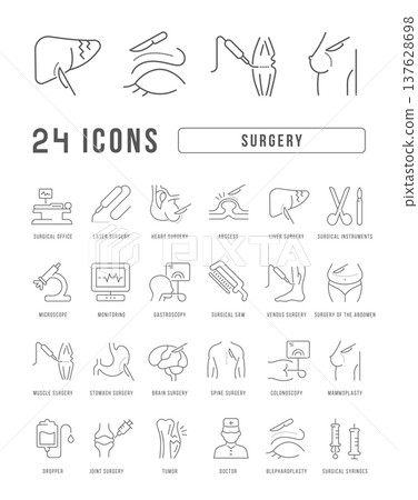 Set of linear icons of Surgery Set of linear icons of Surgery 137628698
