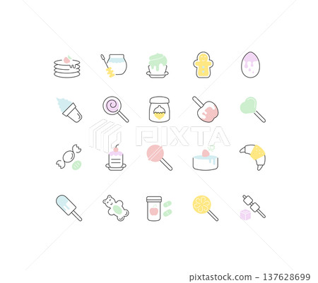 Set Vector Line Icons of Sweets 137628699