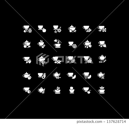 Set of Simple Icons of Tea Set of Simple Icons of Tea 137628714