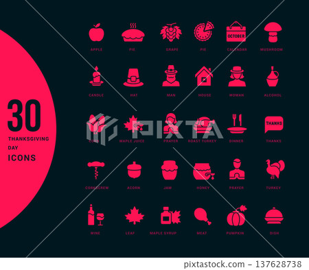 Set of Simple Icons of Thanksgiving Day 137628738