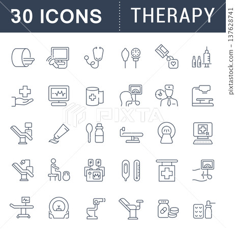 Set Vector Line Icons of Therapy. 137628741