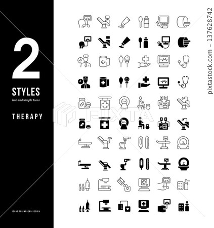 Simple Line Icons of Therapy 137628742