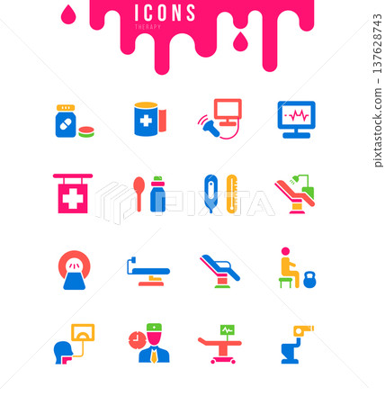 Set of Simple Icons of Therapy 137628743