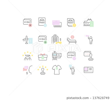Set Vector Line Icons of Tourist Business 137628749