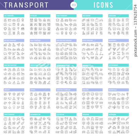 Set Vector Line Icons of Transport Set Vector Line Icons of Transport 137628754