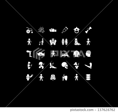 Set of Simple Icons of Traumatology 137628762