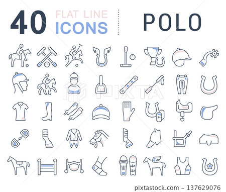 Set Vector Line Icons of Polo Set Vector Line Icons of Polo 137629076