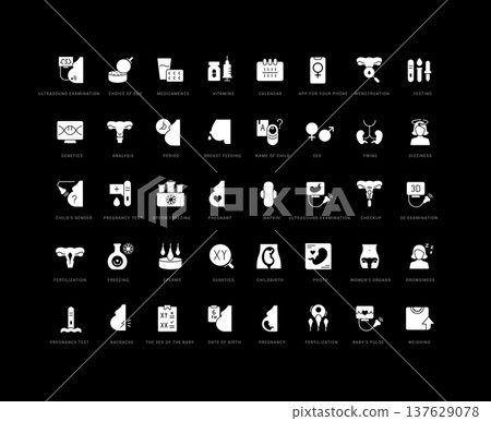 Set of simple icons of Pregnancy Set of simple icons of Pregnancy 137629078