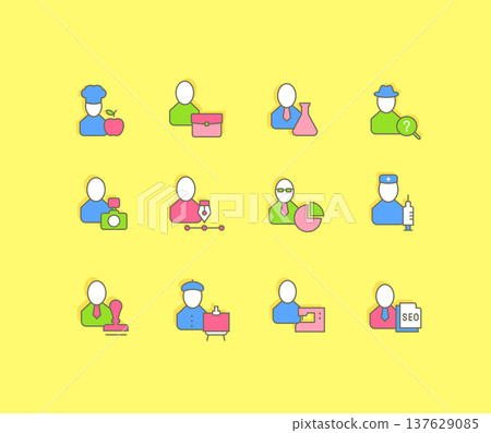 Set of Simple line Icons of Professions Set of Simple line Icons of Professions 137629085